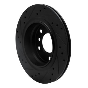 BMW 325I Brake Rotor (1) - Rear Right - R1 Concepts - Drilled & Slotted - Black - `99-`06